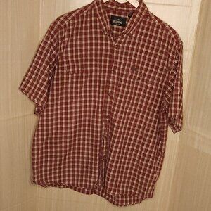 RedHead Bg & Tall Red Cream Plaid Button Down Shirt 2XL